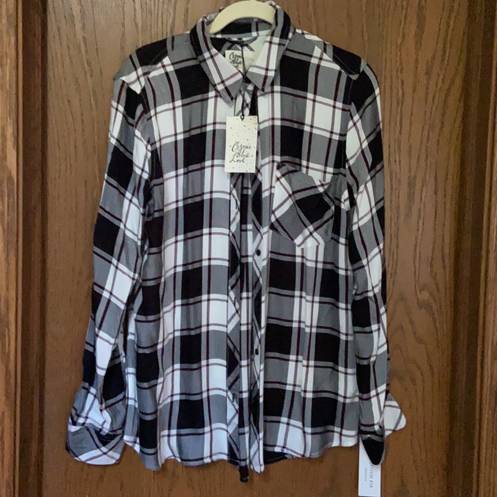 Cosmic Blue Love / Stitch Fix Button Down Top